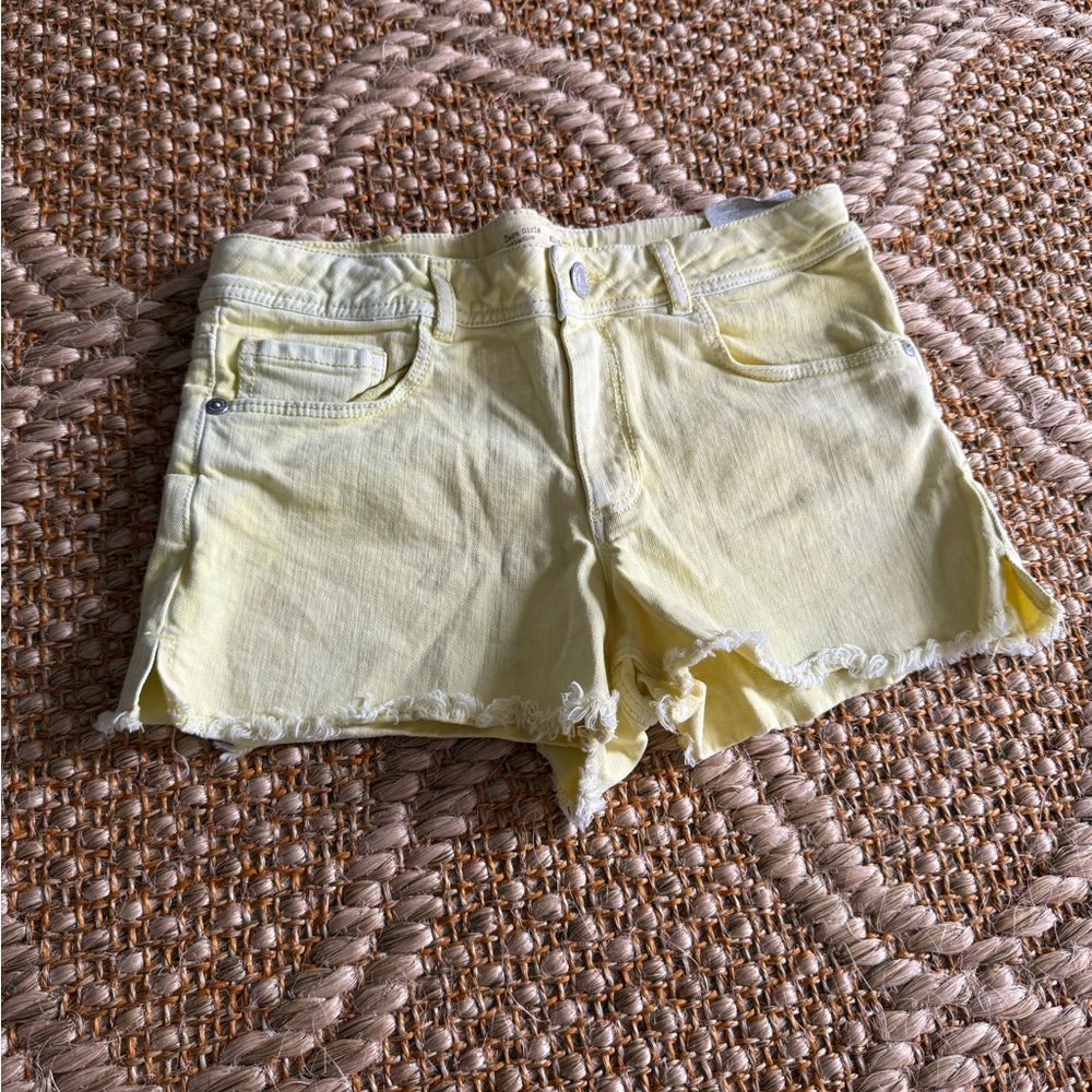 Girls Zara Yellow Denim Cutoff Shorts Size 11/12